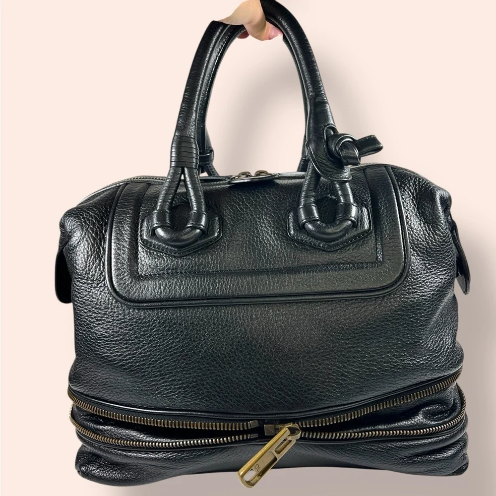 Derek Lam Black Leather Y2K Top Handle Satchel Handbag - Picture 6 of 12
